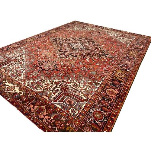 82 - FINE PERSIAN HERIZ CARPET, 340cm x 250cm.