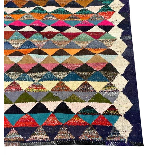 91 - VINTAGE PERSIAN TRIBAL KILIM, 310cm x 120cm.