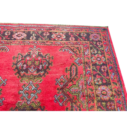 97 - ANTIQUE TURKISH OUSHAK CARPET, 395cm x 311cm.