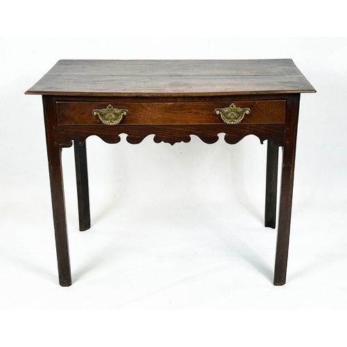 245 - WRITING TABLE, 71cm H x 88cm x 49cm, George II oak, circa 1750, with single drawer.