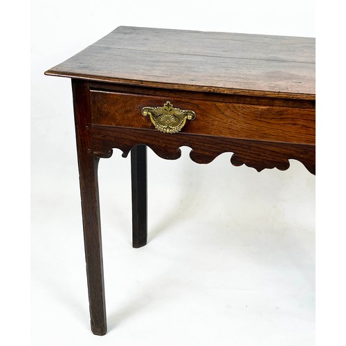 245 - WRITING TABLE, 71cm H x 88cm x 49cm, George II oak, circa 1750, with single drawer.