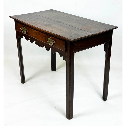 245 - WRITING TABLE, 71cm H x 88cm x 49cm, George II oak, circa 1750, with single drawer.