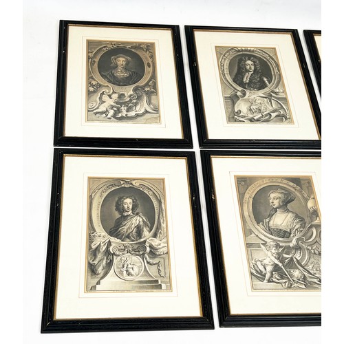 59 - PORTRAIT ENGRAVINGS, a set of six, by Jacobus Houbraken, 35cm x 21cm. (6)