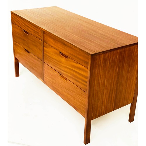 296 - CHEST BY RICHARD HORNBY FOR EGNE LADGE, 1960-s afromosia with six short drawers and recessed handles... 