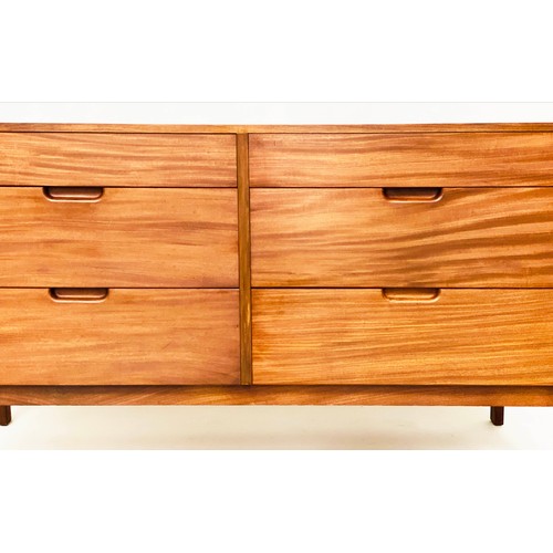 296 - CHEST BY RICHARD HORNBY FOR EGNE LADGE, 1960-s afromosia with six short drawers and recessed handles... 