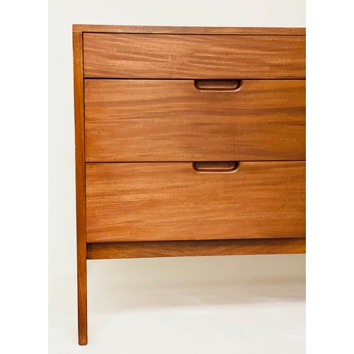 296 - CHEST BY RICHARD HORNBY FOR EGNE LADGE, 1960-s afromosia with six short drawers and recessed handles... 