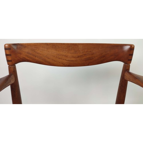 376 - DINING CHAIRS, a set of six, includes two with arms, 77cm H each approx. (6)