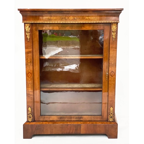 149 - MARQUETRY BOOKCASE, Victorian figured walnut, satinwood marquetry and gilt metal mounted with glazed... 