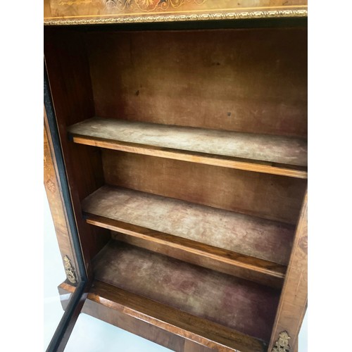 149 - MARQUETRY BOOKCASE, Victorian figured walnut, satinwood marquetry and gilt metal mounted with glazed... 