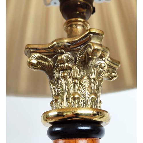 433 - TABLE LAMP, 80cm high, Corinthian column form with shade.