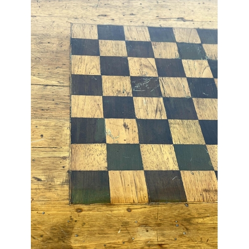 261 - GAMES TABLE, 73cm H x 84cm W x 82cm D 18th century Italian walnut with chessboard inlaid top and fri... 