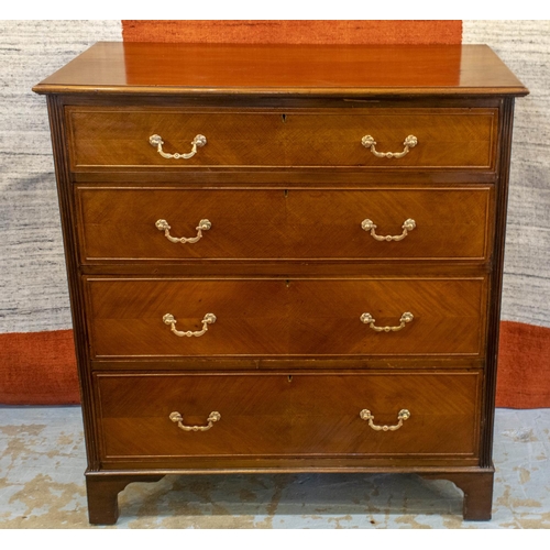 260 - CHEST, 98cm H x 92cm W x 49cm D, circa 1900, Georgian revival mahogany of four drawers.