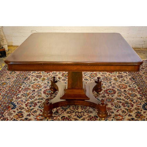 207 - BREAKFAST TABLE, 74cm H x 118cm x 118cm, second quarter 19th century mahogany with square top and br... 