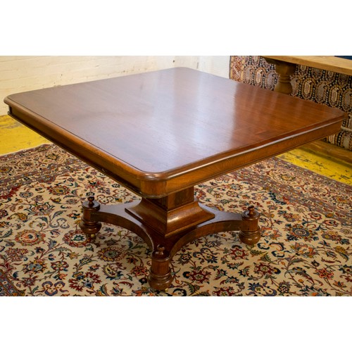 207 - BREAKFAST TABLE, 74cm H x 118cm x 118cm, second quarter 19th century mahogany with square top and br... 