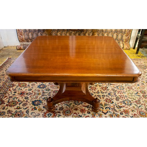 207 - BREAKFAST TABLE, 74cm H x 118cm x 118cm, second quarter 19th century mahogany with square top and br... 