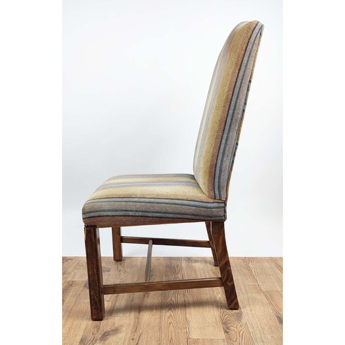 429 - HART VILLA INTERIORS DINING CHAIRS, 105cm high, 55cm wide, 60cm deep, a set of four, striped fabric ... 