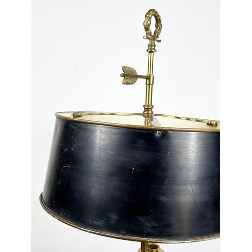 14 - BOUILLOTTE LAMP, French 19th century style, gilt metal with toleware shade, 70cm H x 30cm W.