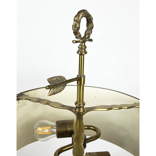 14 - BOUILLOTTE LAMP, French 19th century style, gilt metal with toleware shade, 70cm H x 30cm W.