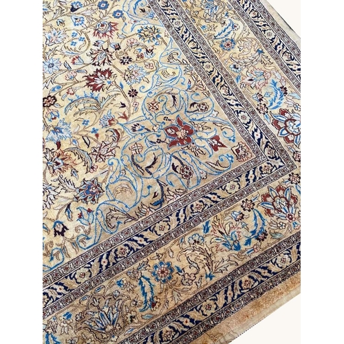 70 - FINE PURE SILK TEHRAN DESIGN CARPET, 245cm x 150cm.