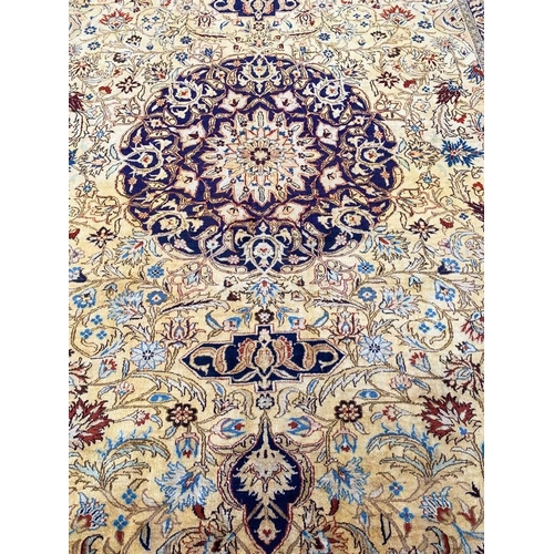 70 - FINE PURE SILK TEHRAN DESIGN CARPET, 245cm x 150cm.