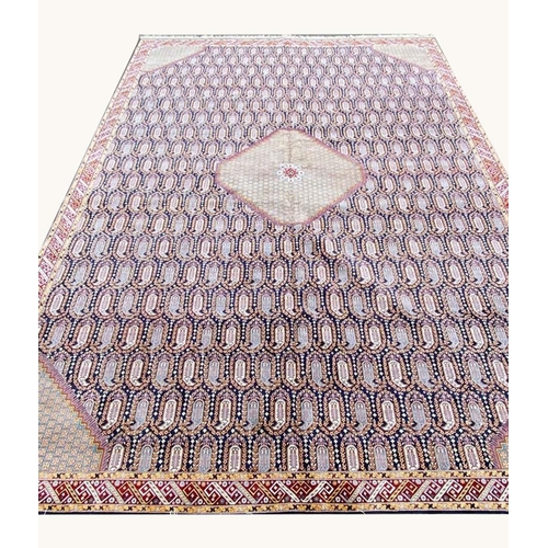 68 - PURE SILK PAISLEY DESIGN CARPET, 423cm x 310cm.