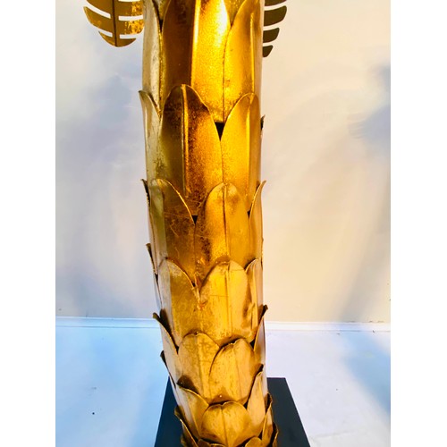 322 - PALM TREE SCULPTURES, a pair, 75cm high, 40cm diameter, gilt metal finish. (2)