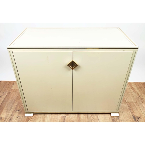 320 - PIERRE VANDEL SIDE CABINET, 91cm x 71cm H x 45cm, cream finish, bears plaque.