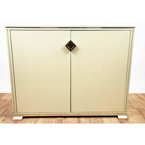 320 - PIERRE VANDEL SIDE CABINET, 91cm x 71cm H x 45cm, cream finish, bears plaque.