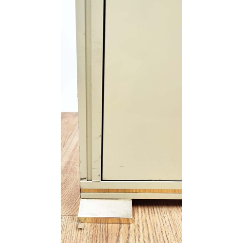 320 - PIERRE VANDEL SIDE CABINET, 91cm x 71cm H x 45cm, cream finish, bears plaque.