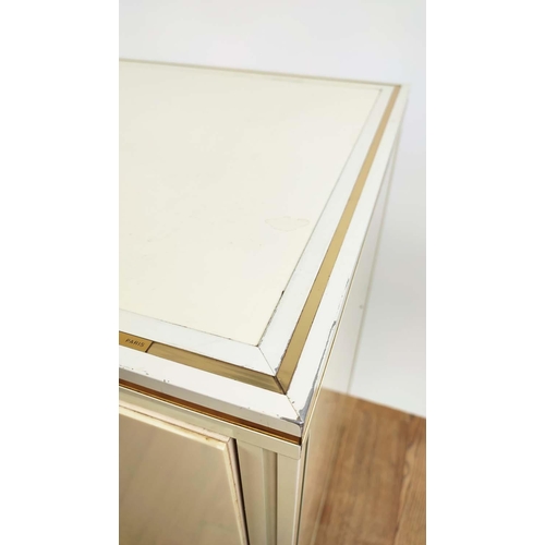 320 - PIERRE VANDEL SIDE CABINET, 91cm x 71cm H x 45cm, cream finish, bears plaque.