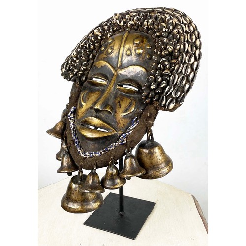 31 - DAN BRONZE MASK, from Liberia. 42cm H