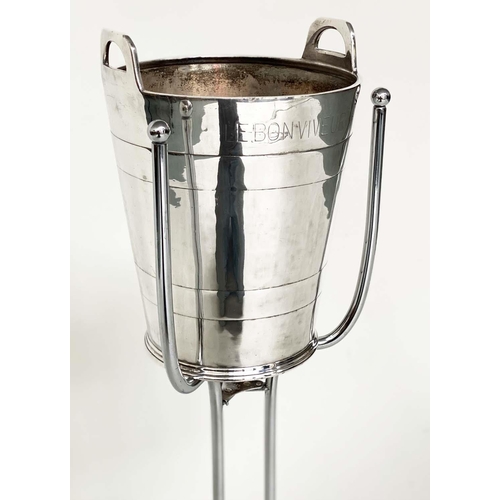 277 - ELKINGTON WINE COOLER, eletroplated twin handled, on associated stand.