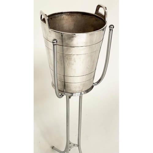 277 - ELKINGTON WINE COOLER, eletroplated twin handled, on associated stand.