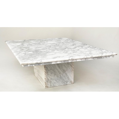 193 - LOW MARBLE TABLE, 1970s Italian rectangular Carrara marble with moulded edge and plinth, 86cm W x 12... 