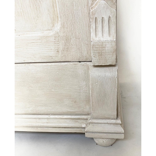 206 - ARMOIRE, 19th century French grey painted with two panelled doors enclosing full height hanging spac... 