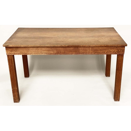 176 - GORDON RUSSELL JAPANESE OAK TABLE, rectangular Japanese oak with carved fluted supports, Maker M Pow... 