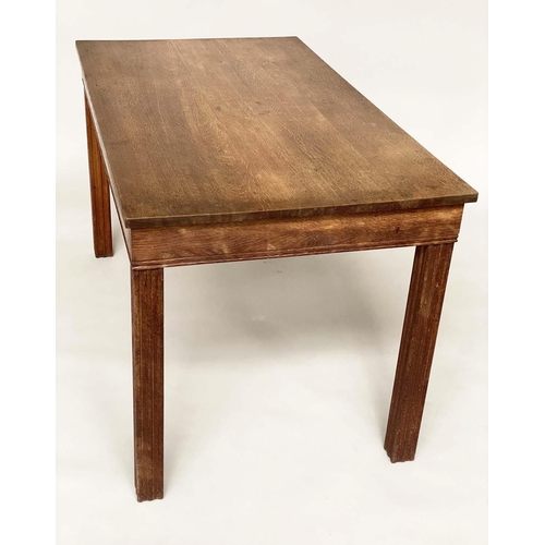 176 - GORDON RUSSELL JAPANESE OAK TABLE, rectangular Japanese oak with carved fluted supports, Maker M Pow... 