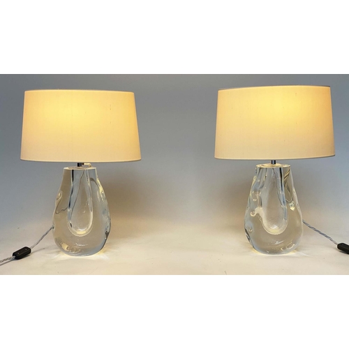 172 - TABLE LAMPS, a pair, Heathfield and Co 'Anya', solid glass free blown base, 49cm H. (2)