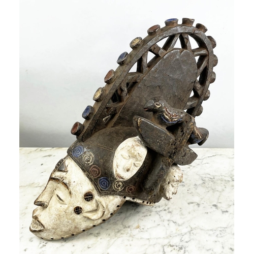 10 - IGBO HELMET MASK, from Nigeria. 48cm H