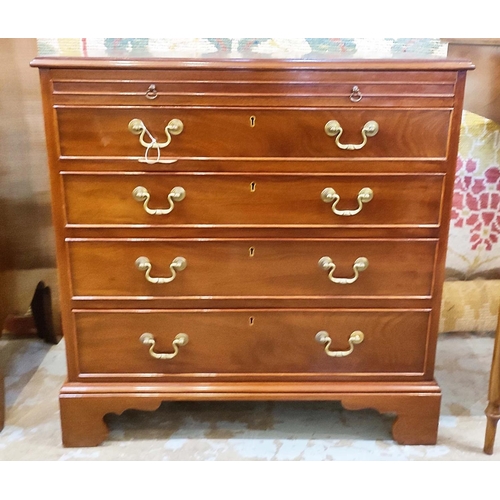 143 - CHEST, 72cm W x 42cm D x 75cm H, Georgian style mahogany, with a hidden upper drawer with compartmen... 