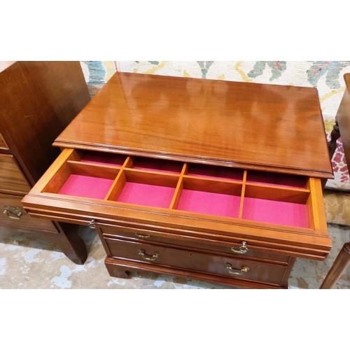 143 - CHEST, 72cm W x 42cm D x 75cm H, Georgian style mahogany, with a hidden upper drawer with compartmen... 