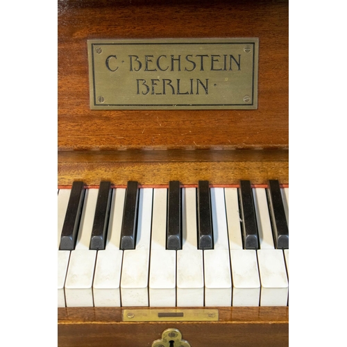 145 - BECHSTEIN WALTER CAVE MODEL UPRIGHT PIANO, 131cm H x 153cm W x 66cm D, Arts and Crafts mahogany.