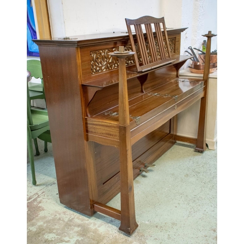 145 - BECHSTEIN WALTER CAVE MODEL UPRIGHT PIANO, 131cm H x 153cm W x 66cm D, Arts and Crafts mahogany.