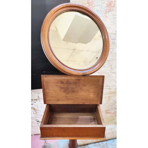 152 - SHAVING STAND, 145cm H x 44cm W x 36cm D, Victorian walnut on triform supports.