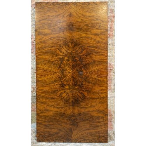 169 - DINING TABLE, 77cm H x 91cm W x 153cm L, 199cm extended, Art Deco walnut with extra leaf