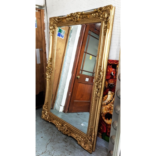 199 - WALL MIRROR, Continental style, gilt frame, 181cm x 121cm.