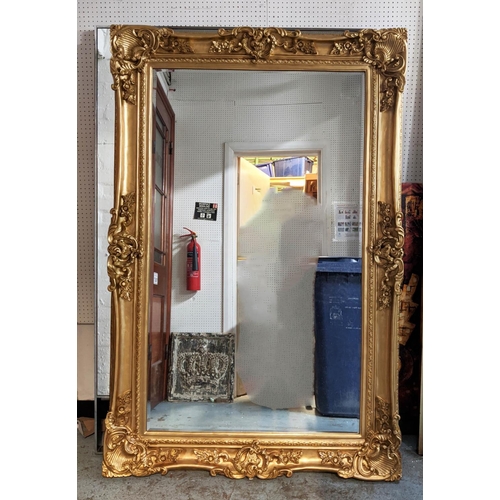 199 - WALL MIRROR, Continental style, gilt frame, 181cm x 121cm.