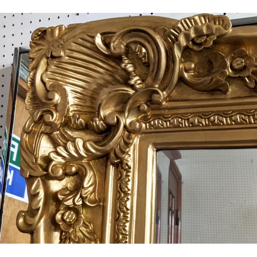 199 - WALL MIRROR, Continental style, gilt frame, 181cm x 121cm.