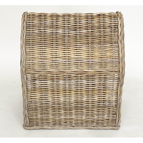 286 - RATTAN DOG BED, woven heavy duty and arched, 72cm x 82cm H x 60cm.