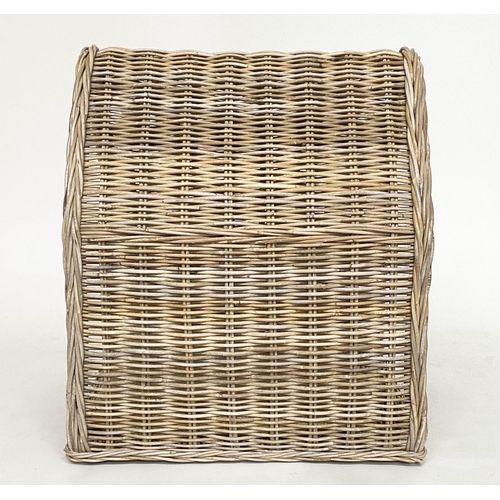 286 - RATTAN DOG BED, woven heavy duty and arched, 72cm x 82cm H x 60cm.